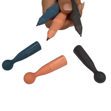 Fidget pens with flexible lids